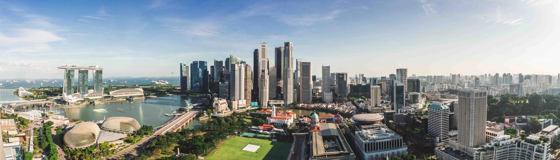 Singapore’s waterfront and central business district, viewed across Marina Bay